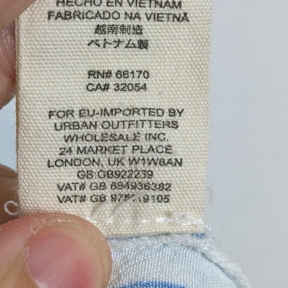 Free People Window To My Heart Button Down Floral White & Blue Top Size S - Picture 9 of 10